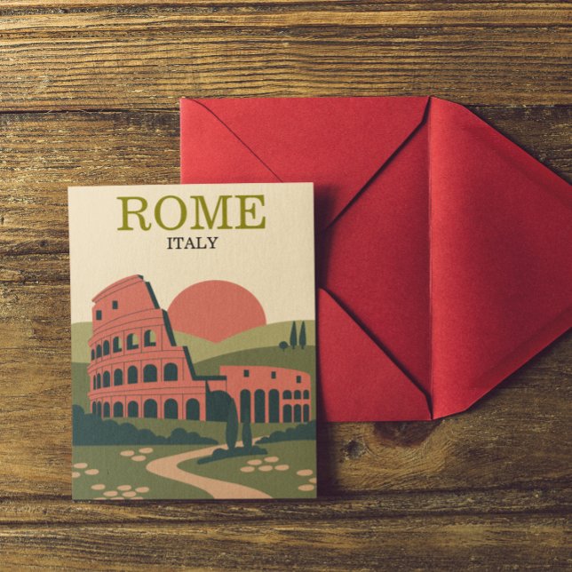 Carte Postale Minimalist Rome Italy Colosseum Illustration (Minimalist Rome Italy Colosseum Illustration Postcard)