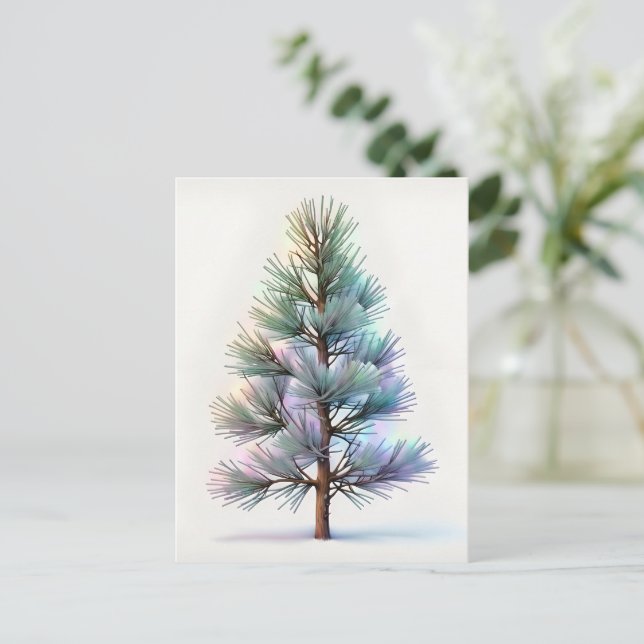 Carte Postale Minimalist Snowy Pine (Debout devant)