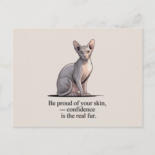 Carte Postale Minimalist Sphynx Cat Inspirational Art (Devant)