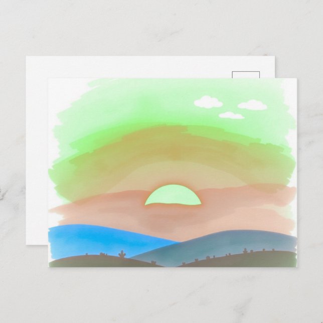 Carte Postale Minimalist Sunset Postcard  (Devant / Derrière)