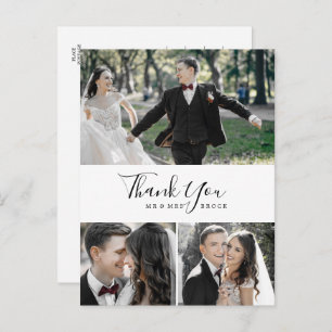 Carte Postale Minimaliste 3 Photo Collage Merci