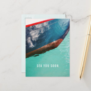 Carte Postale Minimaliste Abstrait Nautical Bateau Mer Vous Bien