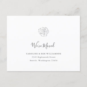 Carte Postale Minimaliste Boho Floral Nous Avons Déménagé Adress