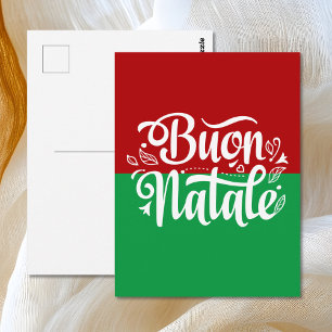 Carte Postale Minimaliste Buon Natale Italien Joyeux Noël