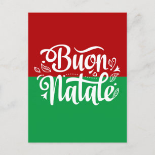 Carte Postale Minimaliste Buon Natale Italien Joyeux Noël