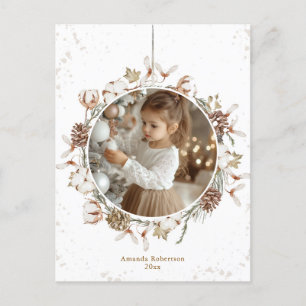 Carte postale minimaliste de la couronne de Noël