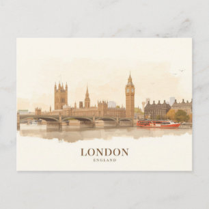 Carte postale minimaliste de Londres Big Ben Thame