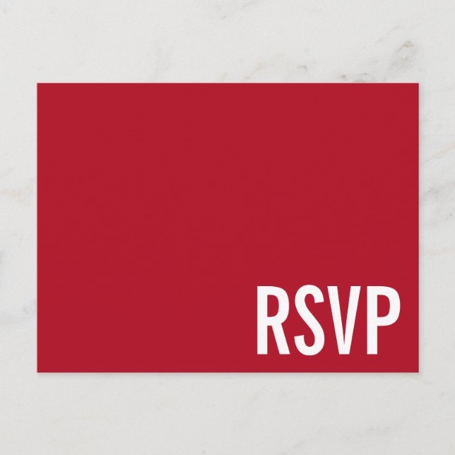 Carte postale minimaliste et simple "RSVP" (Devant)