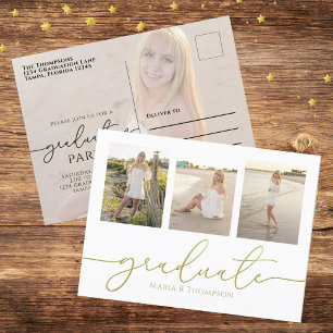 Carte Postale Minimaliste Gradué Moderne Simple Gold Photo