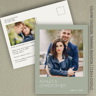Carte postale minimaliste Mariage Enregistrer la p