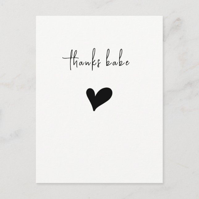 Carte Postale Minimaliste Merci Cœur (Devant)