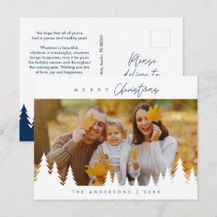 Carte Postale Minimaliste Moderne, Joyeux Noël Photo de Famille