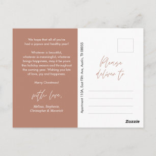 Carte Postale Minimaliste Moderne, Joyeux Noël Photo de Famille