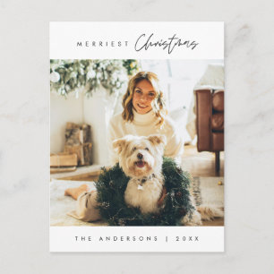 Carte Postale Minimaliste Moderne, Joyeux Noël Photo de Famille