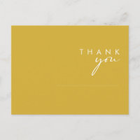 Carte postale minimaliste moderne Merci Mariage or