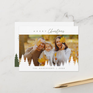 Carte Postale Minimaliste moderne, photo de famille de Noël la p