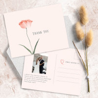 Carte postale minimaliste Photo Coral Poppy