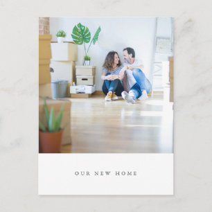 Carte Postale Minimaliste Photo simple Nous avons déménagé l'adr