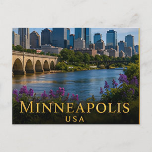 Carte Postale Minneapolis Minnesota Lacs, Rives et Urbain