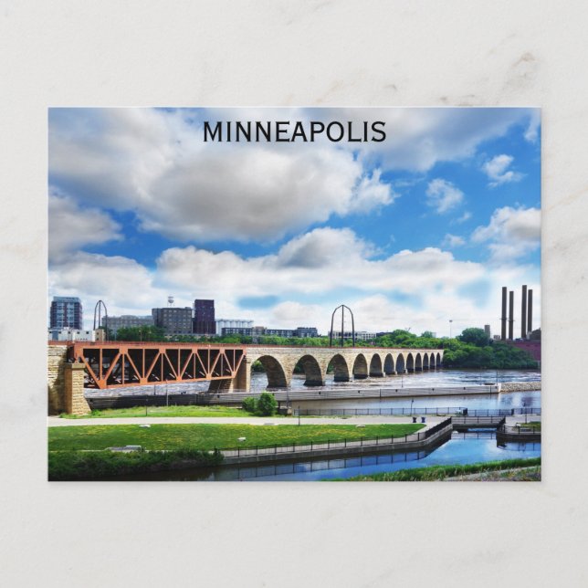 Carte Postale Minneapolis Minnesota Mississippi Voyage (Devant)