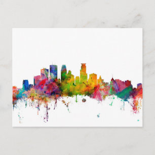Carte Postale Minneapolis Minnesota Skyline