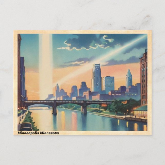 Carte Postale Minneapolis Minnesota Vintage voyage (Devant)