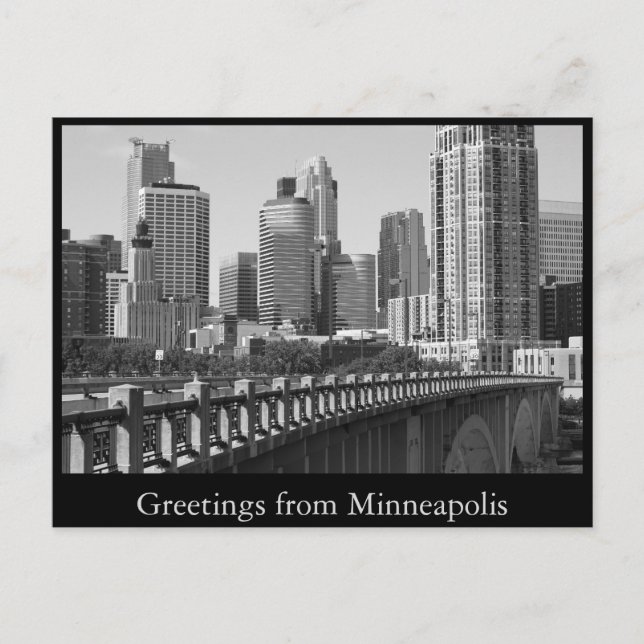 Carte Postale Minneapolis Skyline en plein jour (Devant)