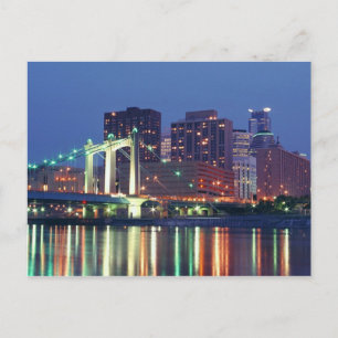 Carte Postale Minneapolis Skyline la nuit