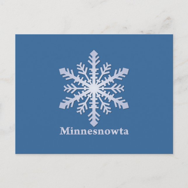 Carte Postale Minnesnowta Flocon de Neige Bleu (Devant)