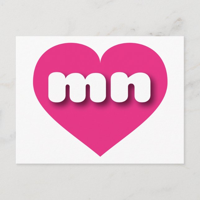 Carte Postale Minnesota coeur rose chaud - J'aime homme (Devant)