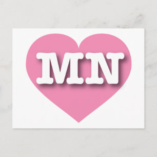 Carte Postale Minnesota Coeur rose - J'aime MN