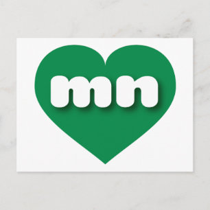 Carte Postale Minnesota coeur vert - J'aime homme