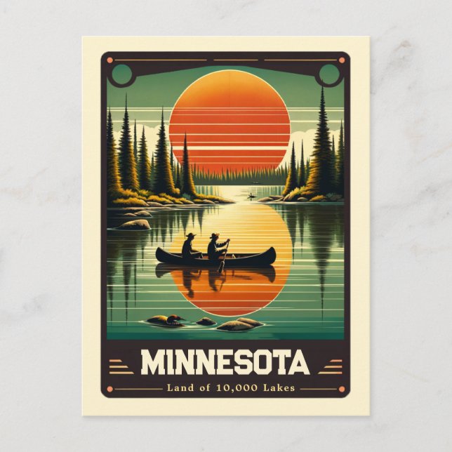 Carte Postale Minnesota | Esprit patriotique Vintage (Devant)