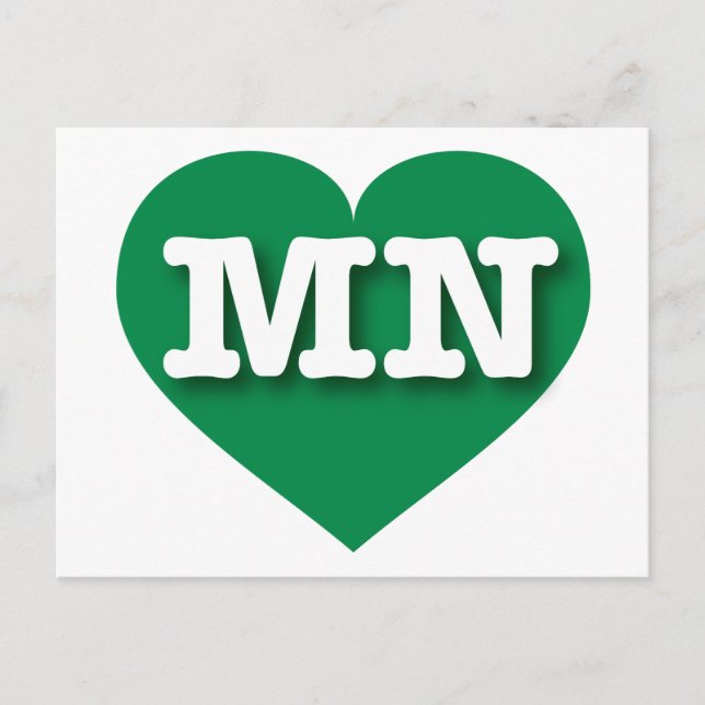 Carte Postale MInnesota Green Heart - J'aime MN (Devant)