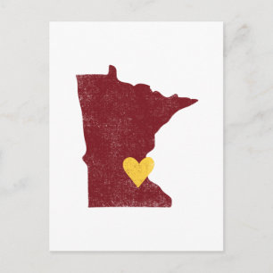 Carte postale Minnesota Heart (marron) - Personnal