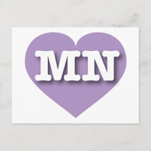 Carte Postale MInnesota Lavender Heart - I love MN
