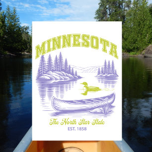 Carte Postale Minnesota L'État de l'Étoile du Nord Ét. 1858 Lac