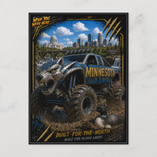 Carte Postale Minnesota Monster Truck Art Tout-Terrain