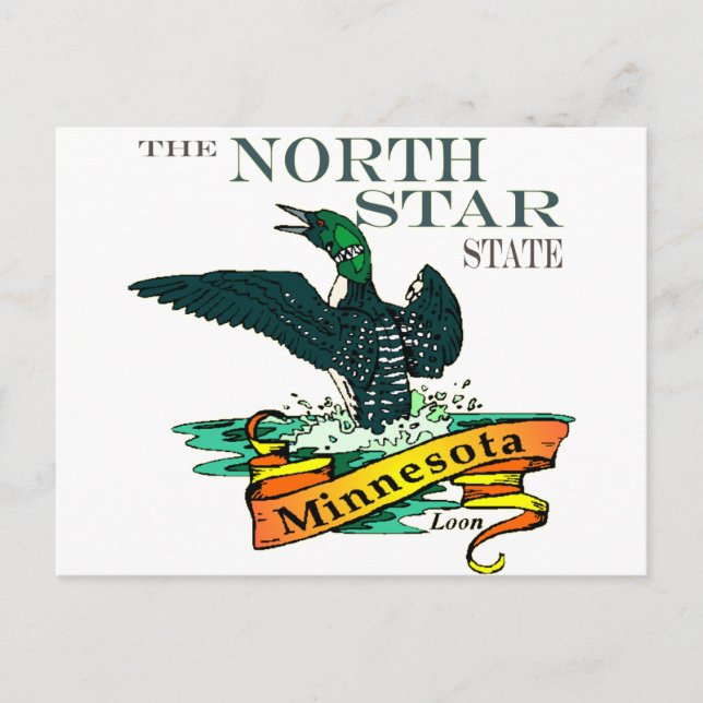 Carte Postale Minnesota North Star State Loons (Devant)