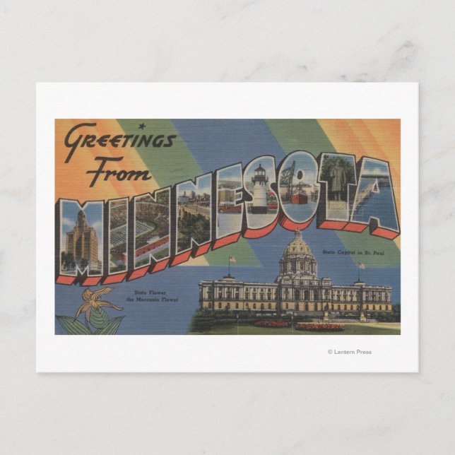 Carte Postale MinnesotaScènes de grandes lettresMinnesota (Devant)