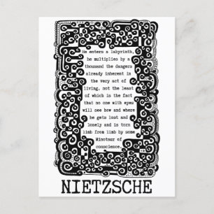 Carte Postale Minotaure de conscience citation de Nietzsche