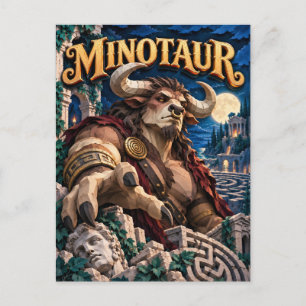 Carte Postale Minotaure, Monstre de Papier Découpé