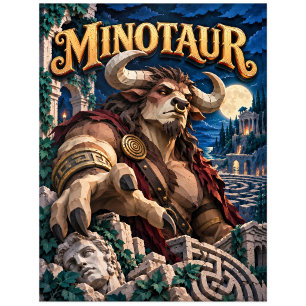 Carte Postale Minotaure, Monstre de Papier Découpé