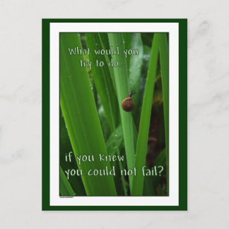 Carte Postale Minuscule escargot "Si vous ne pouviez pas échouer