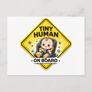Carte Postale Minuscule Humain À Bord – Humour Minimal