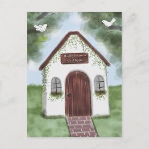 Carte Postale Minuscule Merci Mariage blanc Cottage