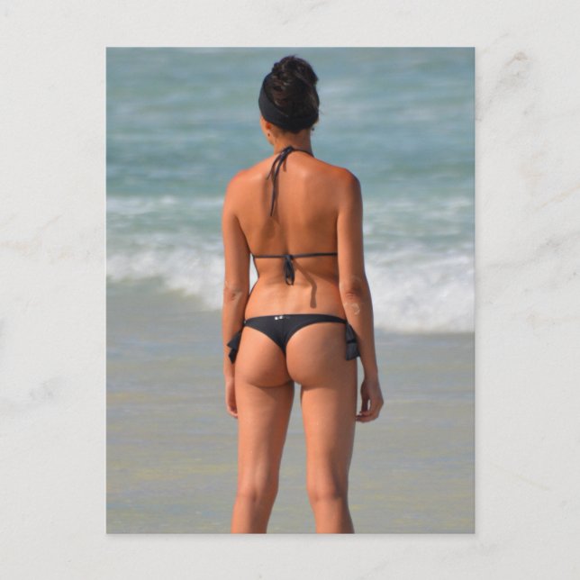 Carte Postale Minuscule photo noire de Bikini (Devant)