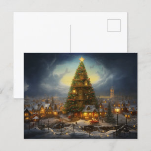 Carte Postale Miracles de Noël avec grand arbre