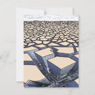 Carte Postale Mirage Urbain : Canyons de Béton sur Terres Arides