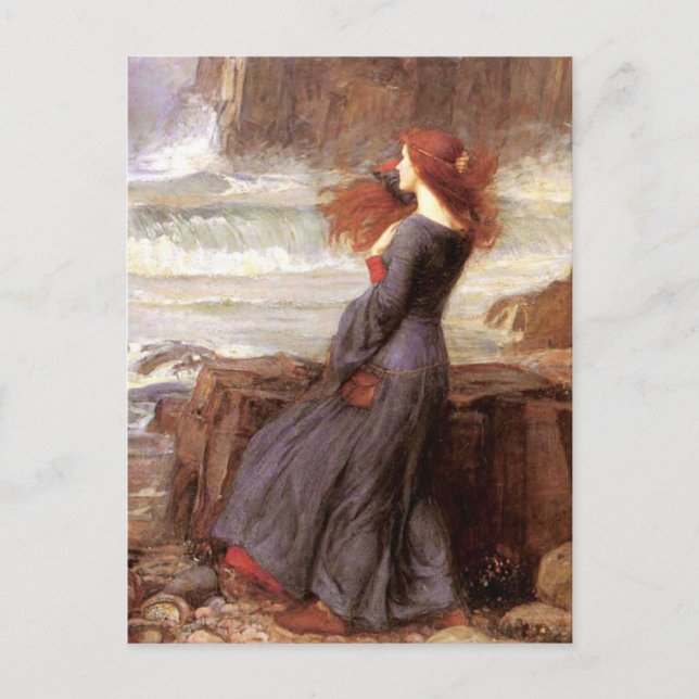 Carte Postale Miranda The Tempest par John William Waterhouse (Devant)